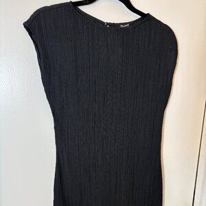 🖤 NWT Madewell Black Plissé Mini Tea Dress - Size 2 🖤